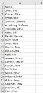 Microsoft Excel: Separating First and Last Names in One Cell